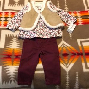 Carter’s baby girl three piece outfit with vest